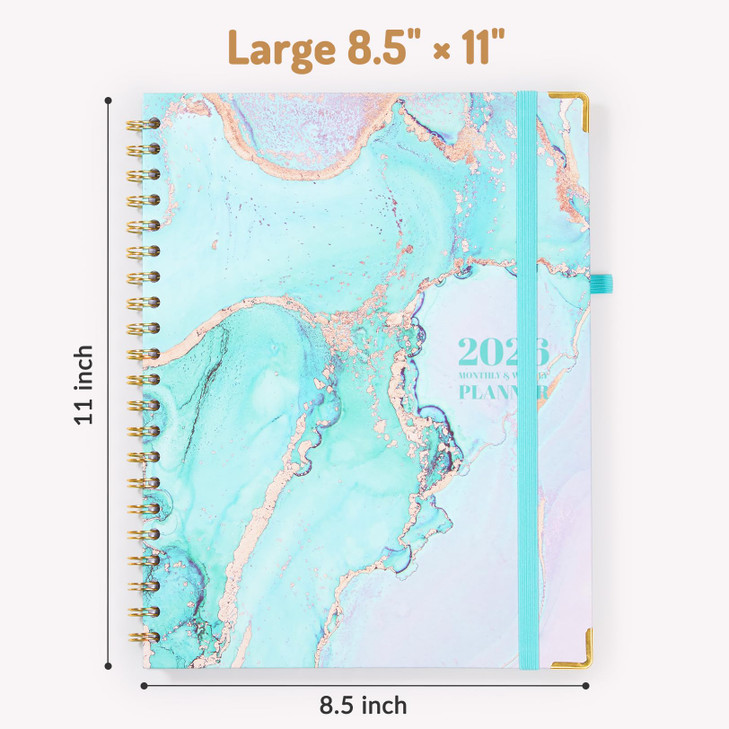 Forvencer 2026 Planner, Weekly and Monthly Calendar Planner for Women, Jan 2026 - Dec 2026, 8.5" x 11", Hardcover Planning Agenda book with Monthly T