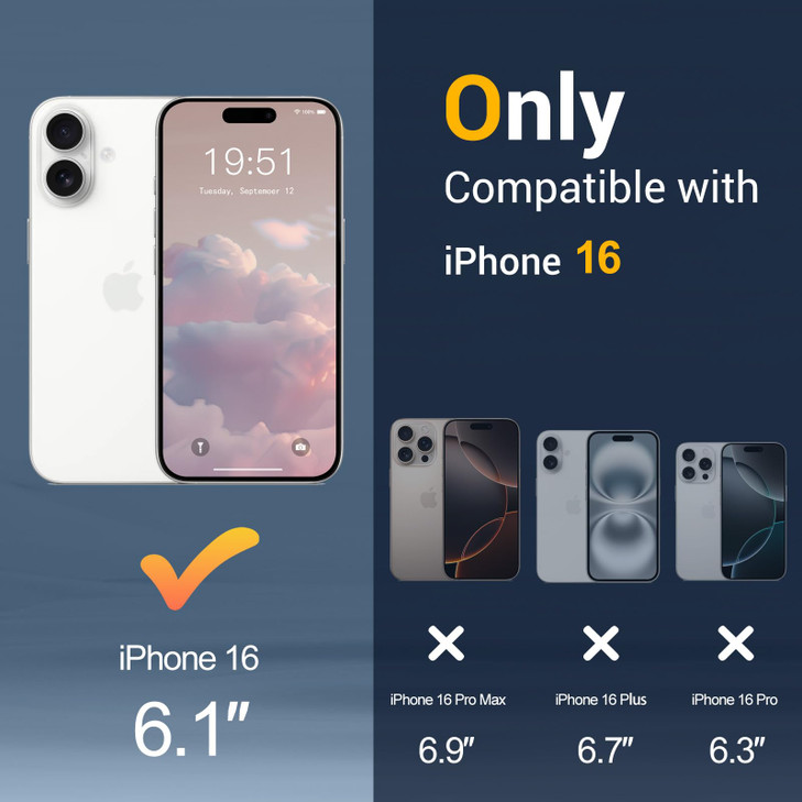 Temdan for iPhone 16 Case, Compatible with Magsafe, Anti-Yellowing, Military-Grade Protection, Shockproof Slim Magnetic Phone Case Cover, Light Pink