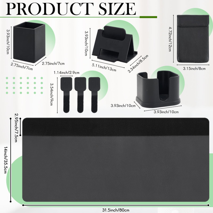 Humyoun Desk Pad and Organizer Set, 6 in 1 Mouse Pad PU Leather with Desktop Accessories Essentials Organization, Desk Mat, Cup Holder, Tablet Holder