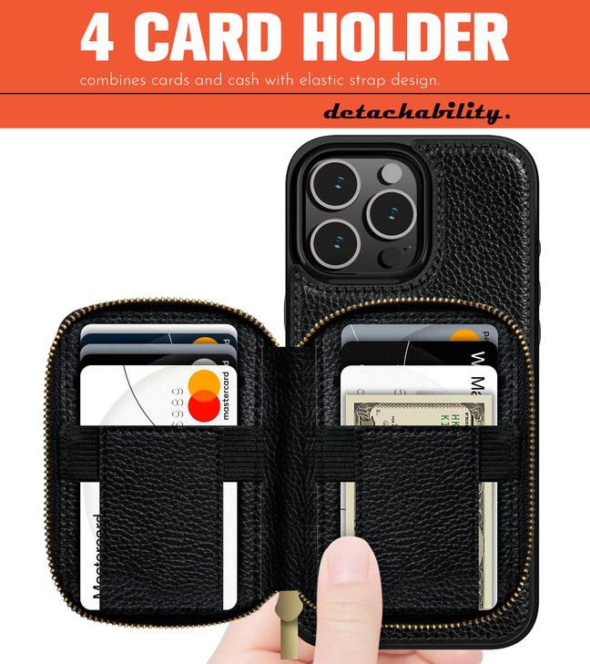 LOHASIC for iPhone 16 Pro Max Case Wallet, 10+ Cards, Compatible with Magsafe, Detachable Wallet with Card Holder, 2 in 1 PU Leather ProMax Phone Cov