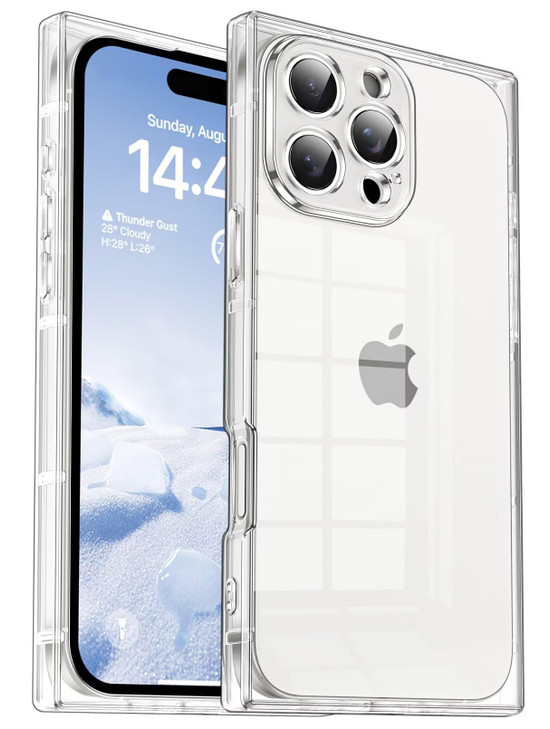 Tzomsze Case Compatible with iPhone 16 Pro Clear Case,Camera Protection,Reinforced Corners TPU Slim Shockproof Case Cover for Women Girls 6.3 inch-Cl