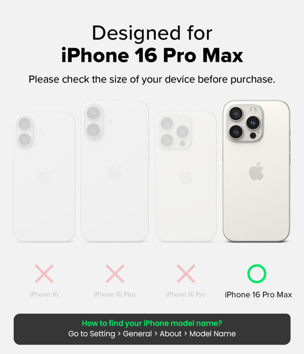 Ringke Onyx for iPhone 16 Pro Max Case, [Compatible with MagSafe] Oil & Dirt Resistant, Individual Lens Covers for Cameras, Non-Slip Enhanced Grip Li