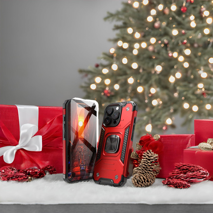 IDYStar for iPhone 16 Pro Max Case with Screen Protector for Men Women,Hybrid Drop Test Cover with Car Mount Kickstand Slim Fit Protective Sturdy Cas