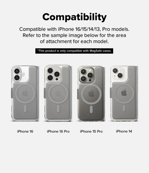 Ringke Folio Wallet Magnetic [Holds Up to 3 Cards] Detachable PU Leather Kickstand Flip Cover with Credit Card Holder Slots Compatible with iPhone 16