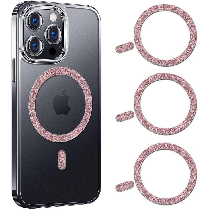 COJOC for MagSafe Ring Stickers, Glitter Universal Magnetic Metal Ring Compatible with Magsafe Accessories & Wireless Charging for iPhone 16/15/14/13