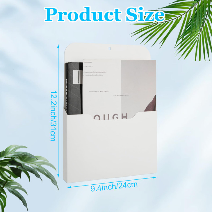 LDXDRU 4 Pack Magnetic File Holder, Magnetic File Folder Holder, Magnetic Mail Holder, Wall Hanging File Organizer, A4 Size Magnetic Folders for Clas