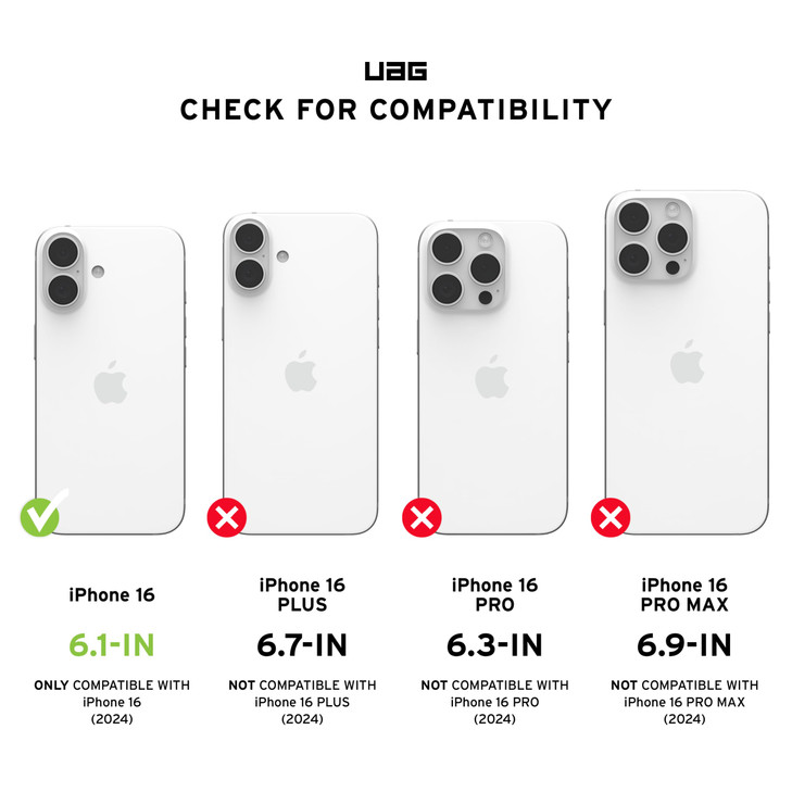 URBAN ARMOR GEAR UAG Designed for iPhone 16 Case 6.1" Essential Armor - Compatible with MagSafe Charging Rugged Slim Sleek Shockproof Anti-Slip Milit