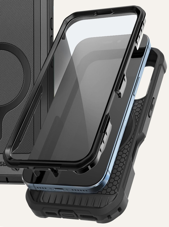 ENCASED Falcon Armor Designed for iPhone 16 PRO Case with Built-in Screen Protector - Compatible with MagSafe [Military Grade Protection] 360 Shockpr