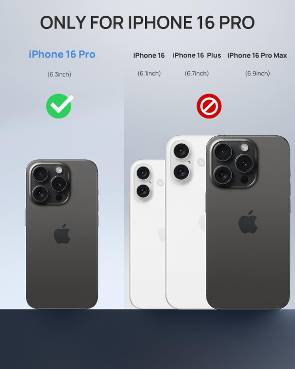 Lanhiem Magnetic for iPhone 16 Pro Case, IP68 Waterproof Dustproof Case, [Compatible with Magsafe] [Built-in Screen Protector] Full Body Heavy Duty R