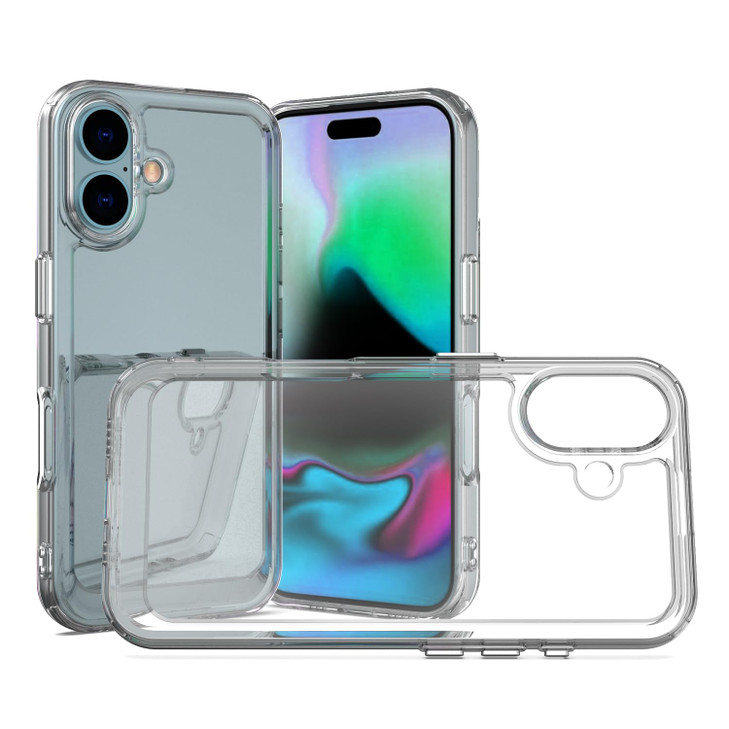 CoverON Compatible with Apple iPhone 16 Case, Crystal Clear Slim Hybrid Hard Back and TPU Rubber Grip Bumper Skin Cover for iPhone 16 Phone Case - Tr