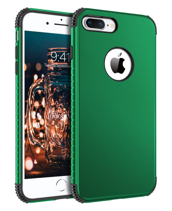 BENTOBEN Compatible with iPhone 8 Plus Case, iPhone 7 Plus Case, 2 in 1 Slim Hybrid Shockproof Hard PC Bumper Rugged Drop Protective Phone Cover for