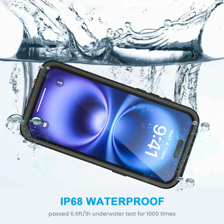 Lanhiem for iPhone 16 Waterproof Case, Dustproof Case Built-in Screen Protector, Camera Protection, Full Body Heavy Duty Rugged Phone Cover for 16-6.