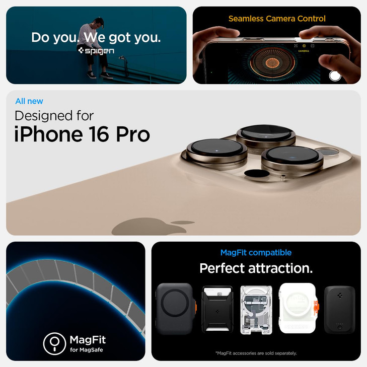 Spigen for iPhone 16 Pro, Ultra Hybrid T MagFit [Camera Control Button] [Compatible with Magsafe] - Clear