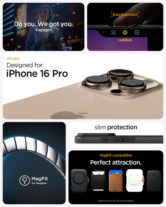 Spigen Thin Fit MagFit Designed for iPhone 16 Pro Case [Hard Shell] [Military-Grade Protection] Compatible with MagSafe - Black