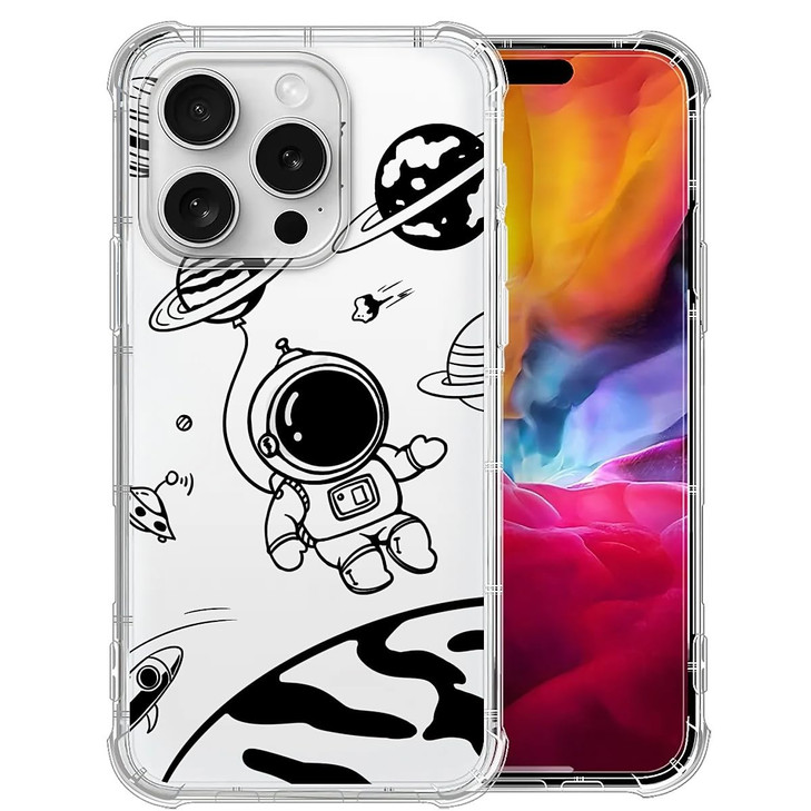 ZHEGAILIAN Case for iPhone 16 Pro Max, [Military-Grade Protection All-Around Shockproof Corners] Clear TPU Bumper Case for iPhone 16 Pro Max - Space