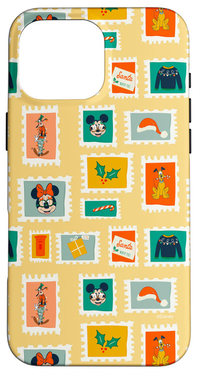 Disney Mickey & Minnie Mouse Holiday Christmas Santa Stamps Case for iPhone 16 Pro Max