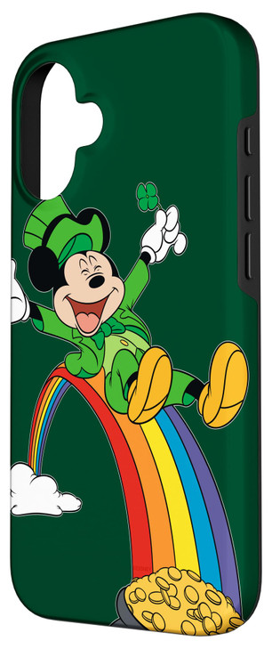 Disney Mickey Mouse Rainbow St. Patricks Day Green Case for iPhone 16