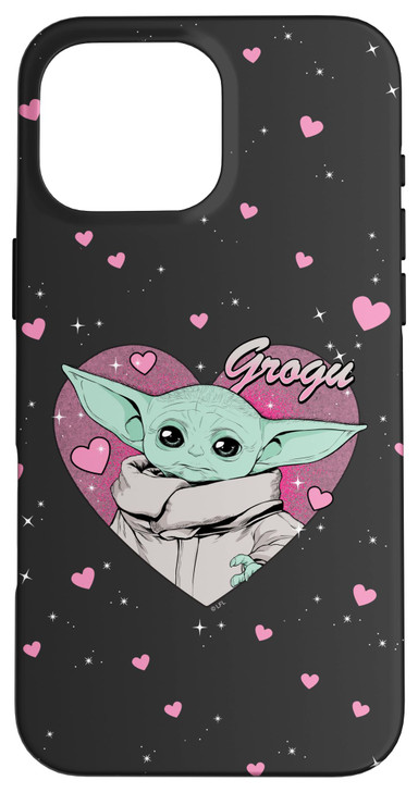 iPhone 16 Pro Max Star Wars The Mandalorian Grogu Pink Hearts Valentine's Day Case