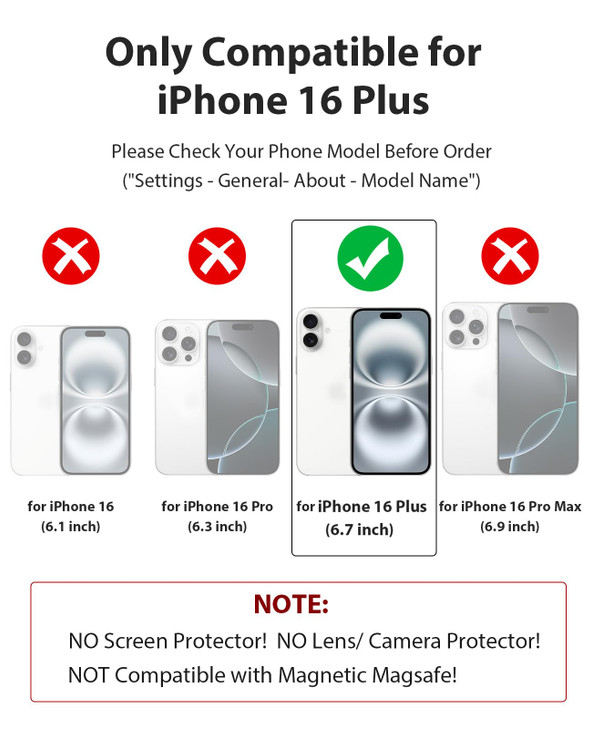 Jelanry Case for iPhone 16 Plus 5G 6.7-inch, Heavy Duty Rugged & Dual-Layer Shockproof Dropproof Protection with Port Anti dust Scratch Back Cover Ma