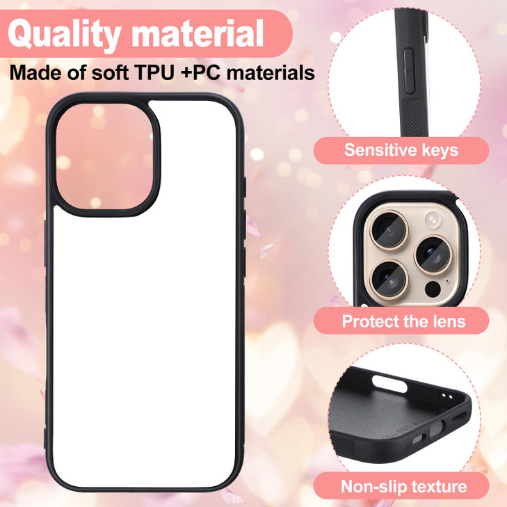 Weewooday 6 Pieces Sublimation Phone Case Blank Covers Compatible with iPhone 16 Pro Max Customize Custom DIY Printable Picture Anti-Slip Shockproof