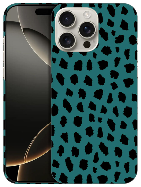 SuzaCase Back Case for iPhone 16 Pro Max, iPhone 16 Pro Max Case - Stylish Teal Cheetah Skin Pattern Design Printed Cute, Sleek Durable Hardshell Pro