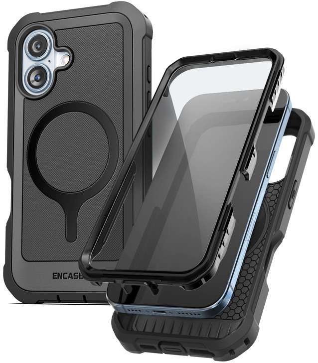 ENCASED Compatible with iPhone 16 Plus Case with Built-in Screen Protector [Compatible with MagSafe] Military Grade Protection, 360 Rugged Full-Body