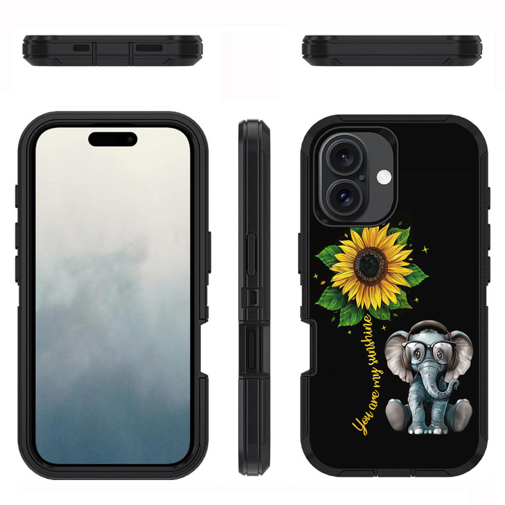 FQTBCEARI Designed for iPhone 16 Case, Military Grade Heavy Duty 3-Layer Shockproof Drop Full-Body Protective Phone Cover for iPhone 16 (6.1" 2024),