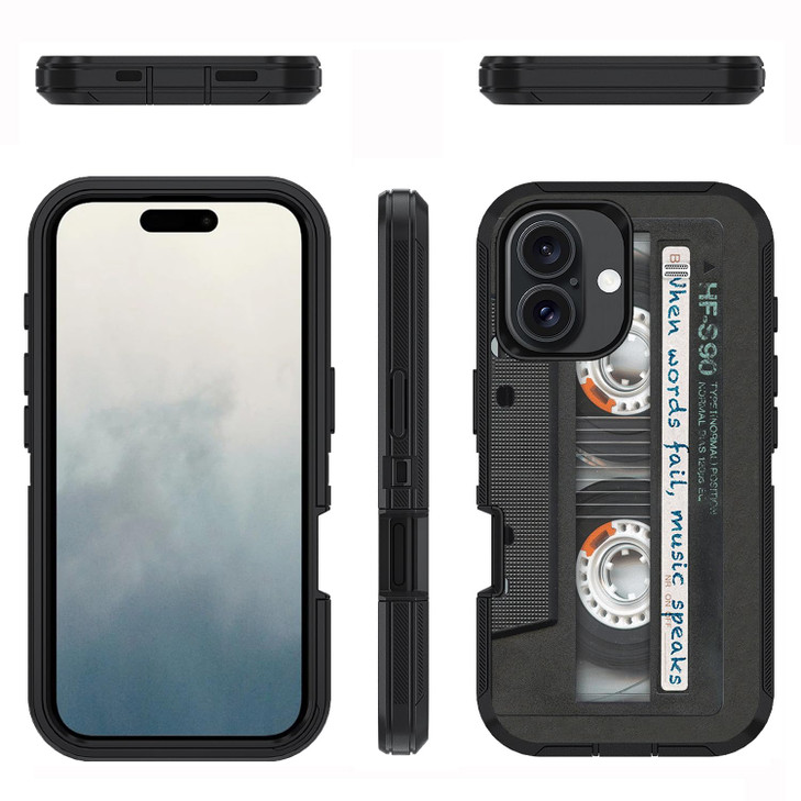 FQTBCEARI Designed for iPhone 16 Plus Case, Military Grade Heavy Duty 3-Layer Shockproof Drop Full-Body Protective Phone Cover for iPhone 16 Plus (6.