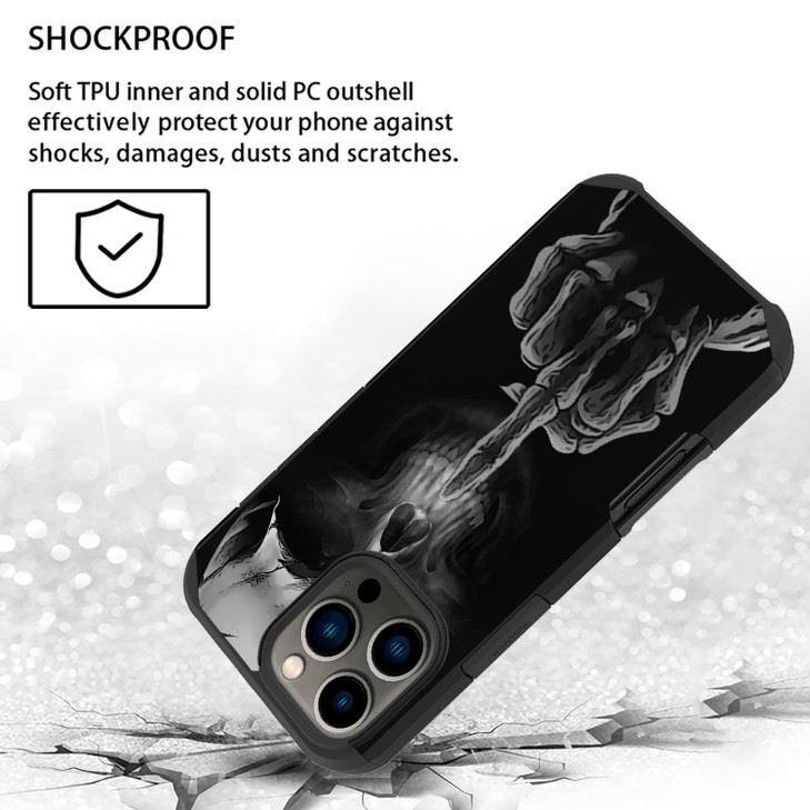 FQTBCEARI for iPhone 16 Pro Max Case, Hybrid Hard PC & Soft Silicone Heavy Duty Dual Layer Shockproof Drop Full-Body Protective Case for iPhone 16 Pr