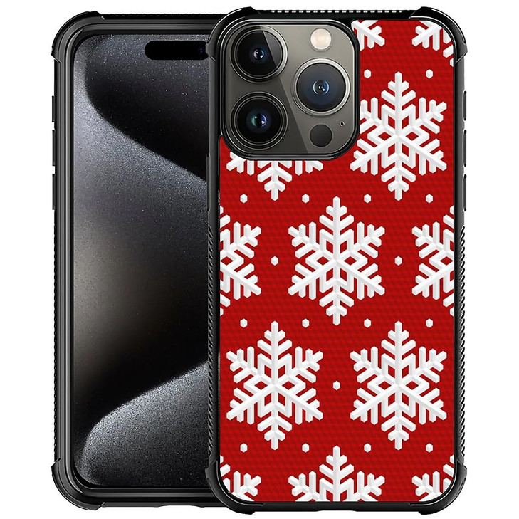 DAIZAG Compatible with iPhone 16 Pro Max Case,Christmas Snowflake Four Corners with Bumper Shockproof Anti-Scratch Protection Case for iPhone 16 Pro