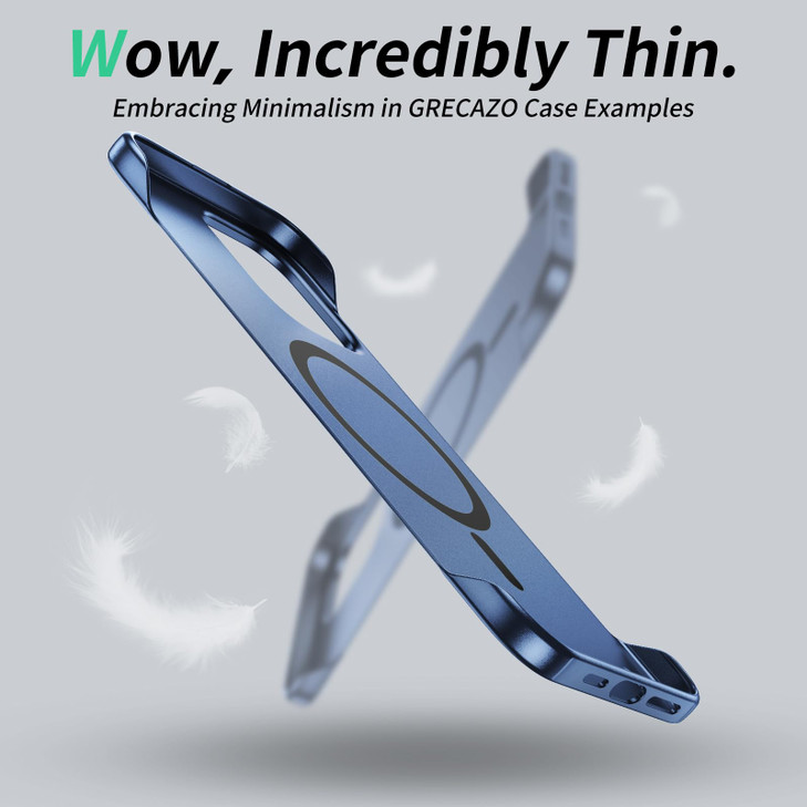 GRECAZO Magnetic Ultra Thin Frosted Designed for iPhone 16 Plus Frameless Case 6.7 inch [Compatible with MagSafe] Slim Minimalist Lightweight Matte H