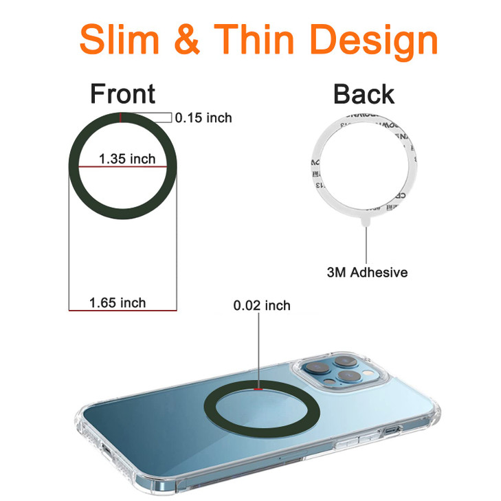 COJOC 5PCS for Universal Magnetic Adapter Ring, Magnet Sticker Compatible with Magsafe Wireless Charging Accessories for iPhone 17/Air/16/15/14 Mini