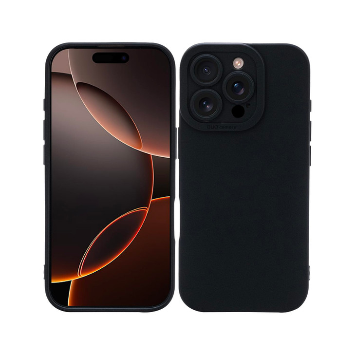 LOOKSEVEN for iPhone 16 Pro Max Case, Black Silicone TPU Rubber Back Cover Case Compatible for iPhone 16 Pro Max (6.9 inch)