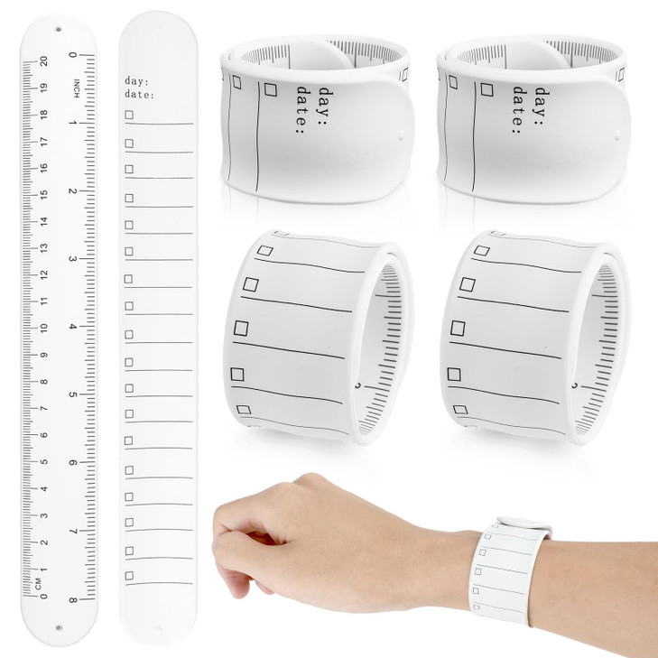 Memo Wrist Band, 6 Pieces to Do List Slap Bracelets Silicone Reusable Erasable Wrist Band Waterproof Writable Erasable Strap Wearable Memo Watchband