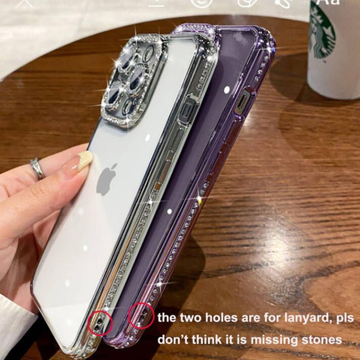 Changjia Clear Glitter Case for iPhone 16 Plus, Luxury Bling Sparkly Diamond Rhinestone with Camera Protector Soft TPU Plating Bumper Slim Transparen