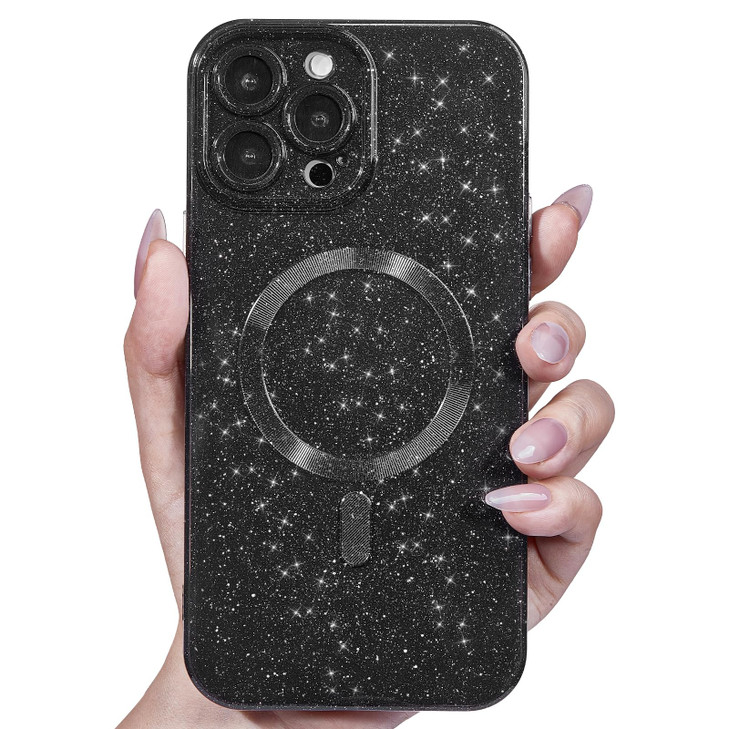 Svanove Glitter Case for iPhone 16 Pro Phone Case Magnetic Compatible with Magsafe, Sparkle Bling Shiny Sparkly Cute Girly Design, Bright Trendy Aest