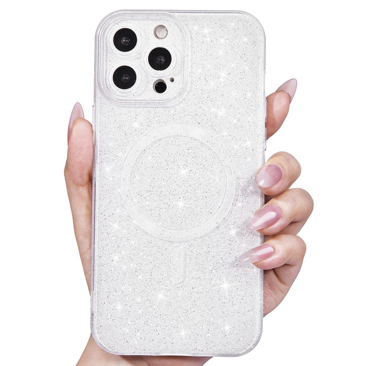 Svanove Glitter Case for iPhone 16 Pro Max Phone Case Magnetic Compatible with Magsafe, Sparkle Bling Shiny Sparkly Cute Girly Design, Trendy Aesthet