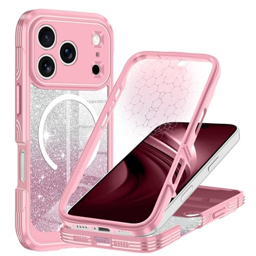 Hekodonk for iPhone 17 Pro Max Case, Compatible with Magsafe [Built-in Tempered Glass Screen Protector & Camera Lens Protection] Full Body Shockproof
