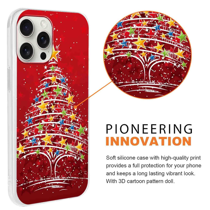 RUMDEY 2 Pack Clear Christmas Phone Case for iPhone 16 Pro Max 6.9 inches, Cute Xmas Trees Pattern Yellow-Resistant Protective Soft Slim Shockproof T