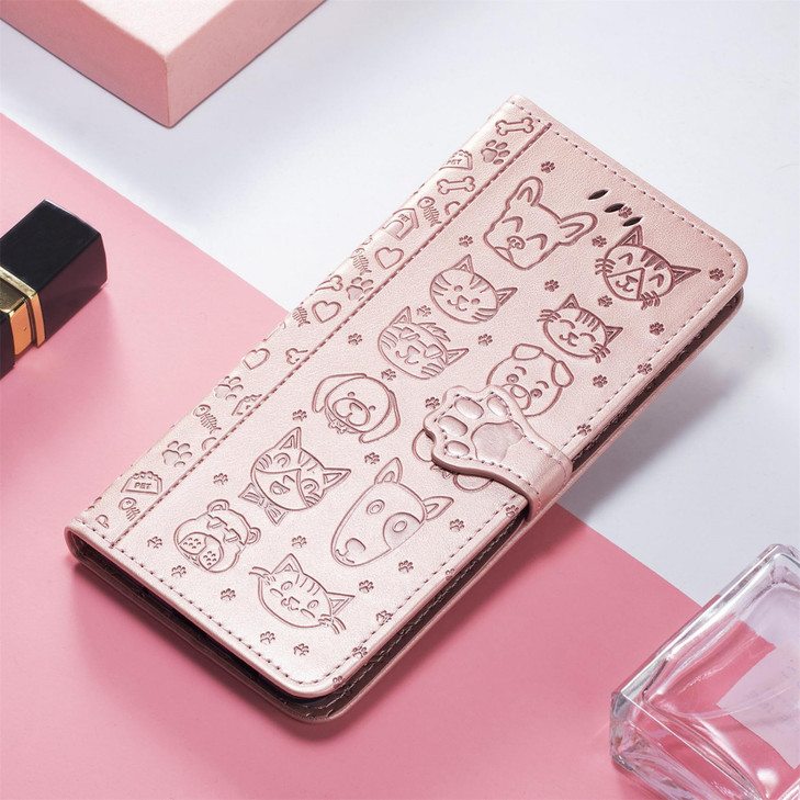 CCSmall for Apple iPhone 16 Pro Wallet Case with Card Holder for Women, Cute Cat Dog Cartoon Style PU Leather Flip Phone Cover Case with Kickstand fo
