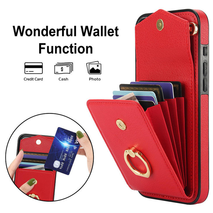 Asuwish Compatible with iPhone 16 Pro 6.3 inch Wallet Case Tempered Glass Screen Protector and RFID Blocking Ring Credit Card Holder Leather Slot Cel