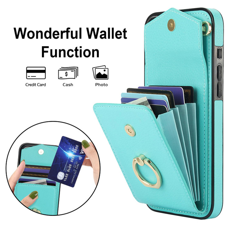 Asuwish Compatible with iPhone 16 Pro Max 6.9 inch Wallet Case Tempered Glass Screen Protector and RFID Blocking Ring Card Holder Cell Phone Cover fo