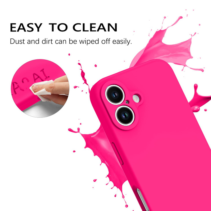 GUAGUA for iPhone 16 Liquid Silicone Case, Compatible with Magsafe Soft Gel Rubber Slim Microfiber Lining Cushion Texture Cover Shockproof Protective