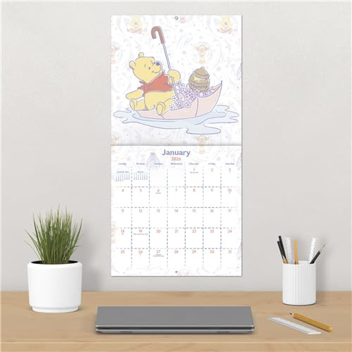 Disney Winnie The Pooh Calendar 2026 - Deluxe 2026 Winnie The Pooh Wall Calendar Bundle with Over 100 Reminder Stickers (Hundred-Acre Wood Gifts, Off