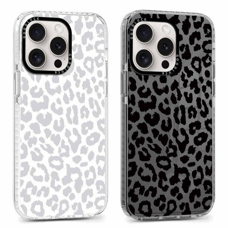 RUMDEY 2 Pack Cute Clear Cheetah Leopard Phone Case for iPhone 16 Pro 6.3 inch, Aesthetic Trendy Soft Slim Fashion Protective Shockproof TPU Bumper C