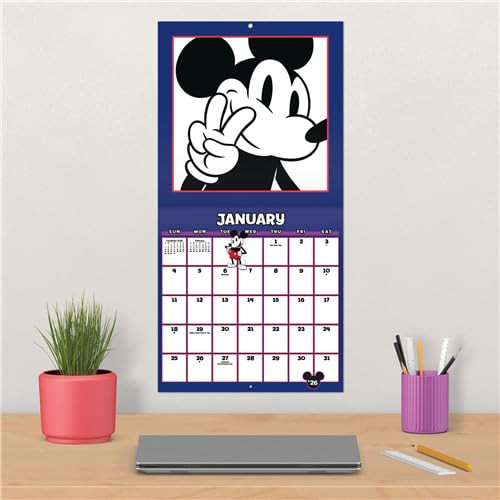 Mickey Mouse Calendar 2026 - Deluxe 2026 Disney Mickey Mouse Wall Calendar Bundle with Over 100 Reminder Stickers (Disneyland Gifts, Office Supplies)