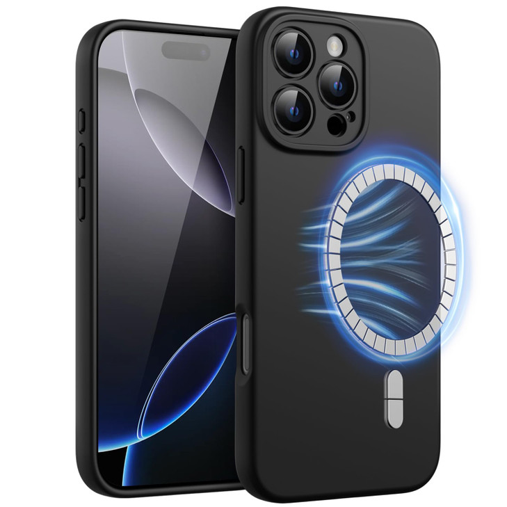 JETech Magnetic Silicone Case for iPhone 16 Pro Max 6.9-Inch, Compatible with MagSafe, Silky Soft Touch, Shock Absorbing Phone Cover with Camera Lens