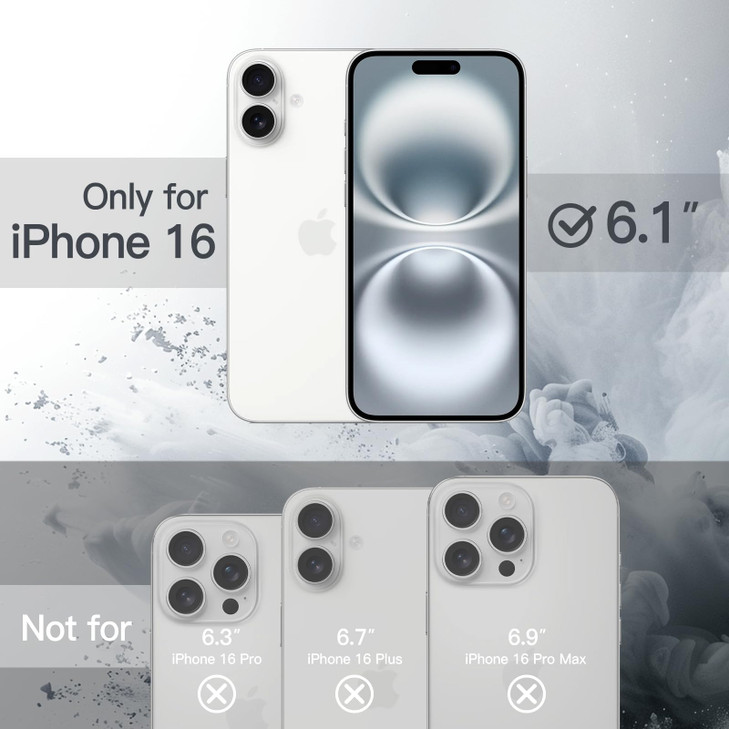 JETech Magnetic Case for iPhone 16 6.1-Inch Compatible with MagSafe, Shockproof Phone Bumper Cover, Solid Color Matte TPU Frame, Anti-Scratch Clear B