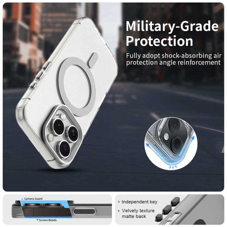 Monwutong Candy Series Slim Case Compatible with MagSafe Magnetic Case for iPhone 16 Pro,Camera and Screen Protection Cover for iPhone 16 Pro,TG Whit