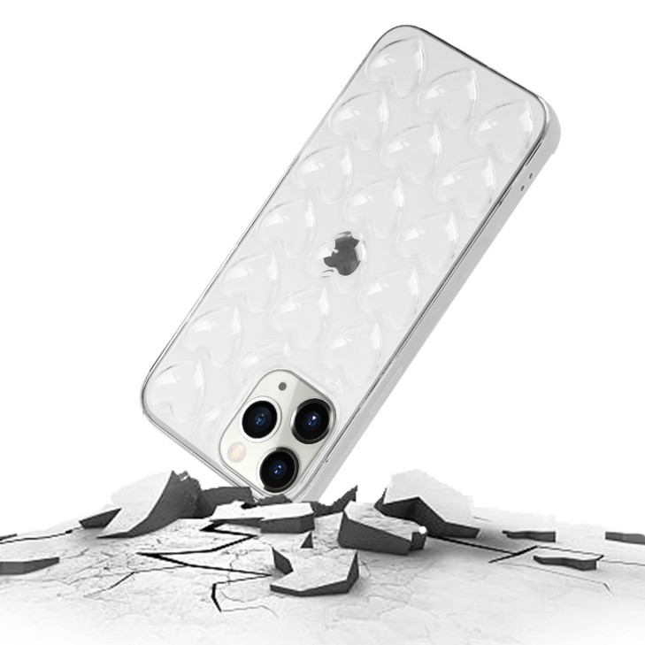 Guppy Compatible with iPhone 16 Pro Max Women Girls 3D Bubble Heart Case Cute Jelly Full Body Kawaii Love Shaped Soft Silicone Rubber Slim Bumper Pro